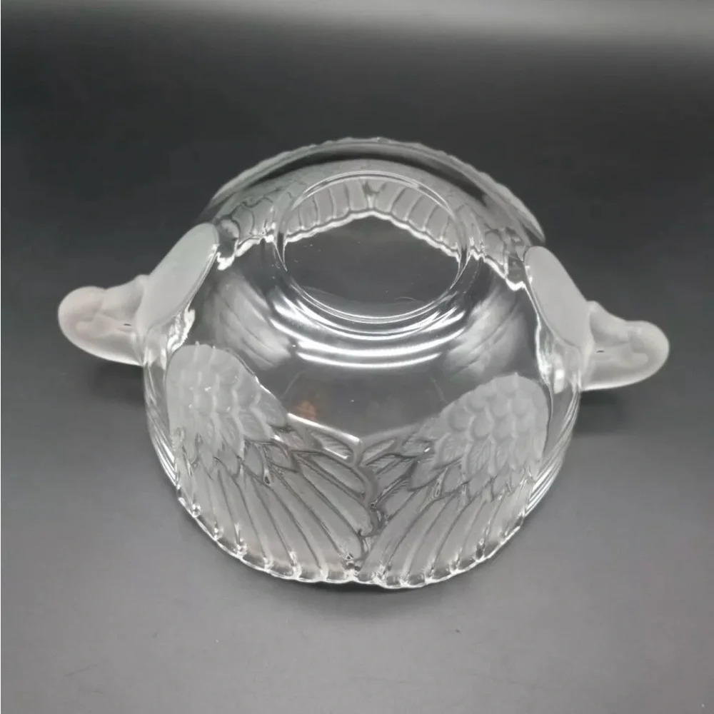 Vintage Mikasa Walther Crystal Swan Bowl West Germany 4